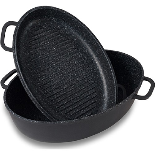 ΓΑΣΤΡΑ NAVA FUNTZIO 10-128-110 (ΓΚΡΙΛΙΕΡΑ / 40CM / BLACK / ΟΒΑΛ)